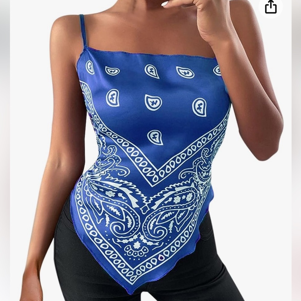 Bandanna Blue top adjustable size XL any3 for$25